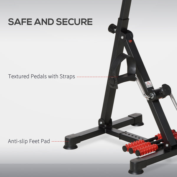 Pedal exerciser with LCD screen and massage roller for people with reduced mobility