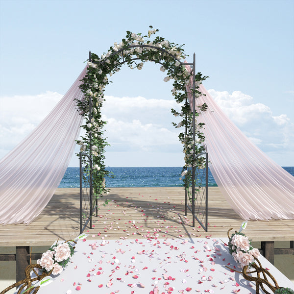 Arche de jardin en métal avec portail