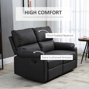 Fauteuil inclinable 2 places avec repose-pieds, gris foncé