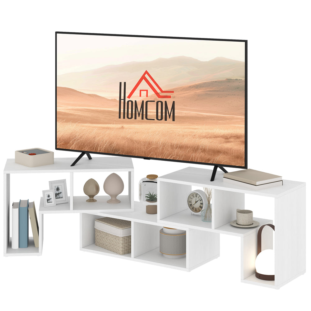 3-piece modular TV stand with 6 compartments for TVs up to 75 in. – White
