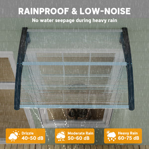 Auvent de porte-fenêtre de 3,9 x 2,5 pieds