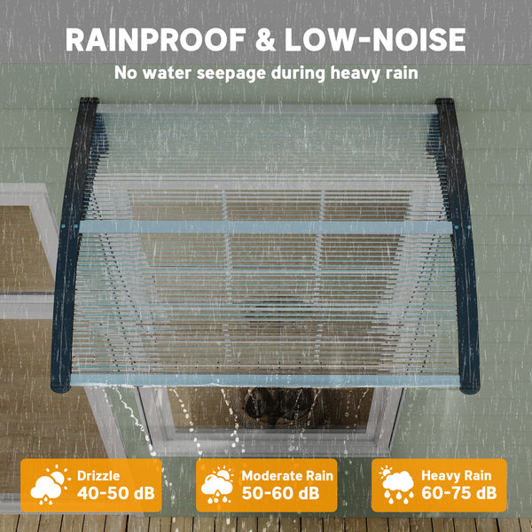 Auvent de porte-fenêtre de 3,9 x 2,5 pieds