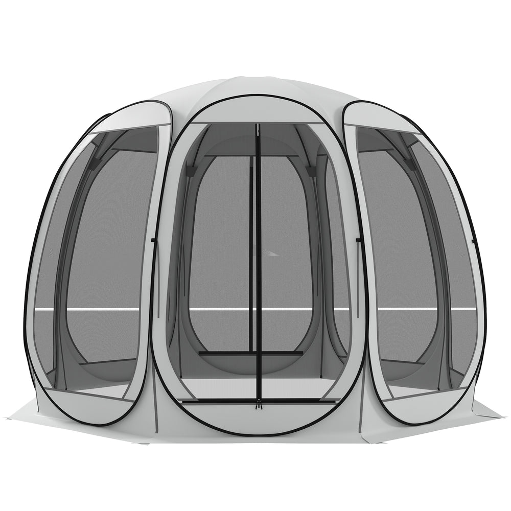 Tente moustiquaire pliable avec sac de transport et 2 portes, blanc crème