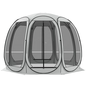 Tente moustiquaire pliable avec sac de transport et 2 portes, blanc crème