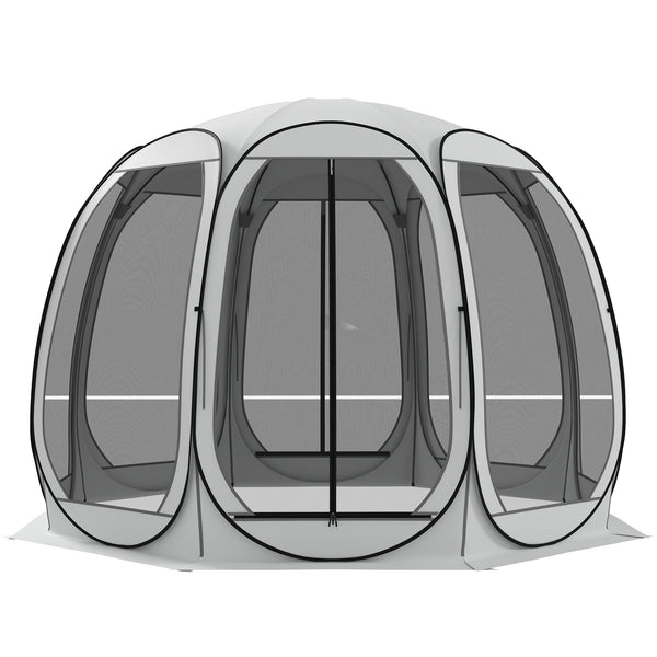 Tente moustiquaire pliable avec sac de transport et 2 portes, blanc crème