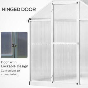 Serre en aluminium, gouttière et ventilation, argent