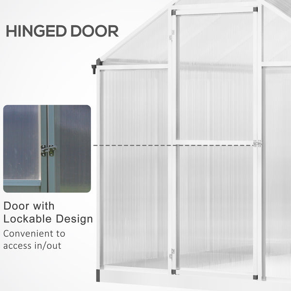 Serre en aluminium, gouttière et ventilation, argent