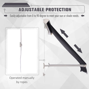 Auvent rétractable de 3,9 x 2,3 pieds, gris foncé