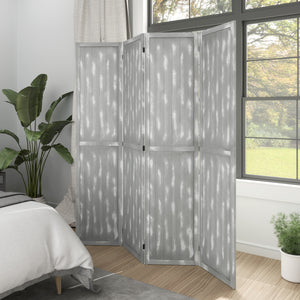 Paravent séparateur de pièce pliable, gris