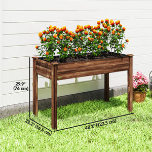 Jardinière surélevée en bois avec pieds