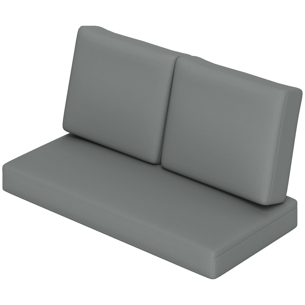 2 Seater 5" Thick Outdoor Seat Cushions with 7" Backrest, Loveseat Outdoor Furniture Cushions, Fade-Resistant Replacement Patio Cushions for Indoor Outdoor, Light Grey
