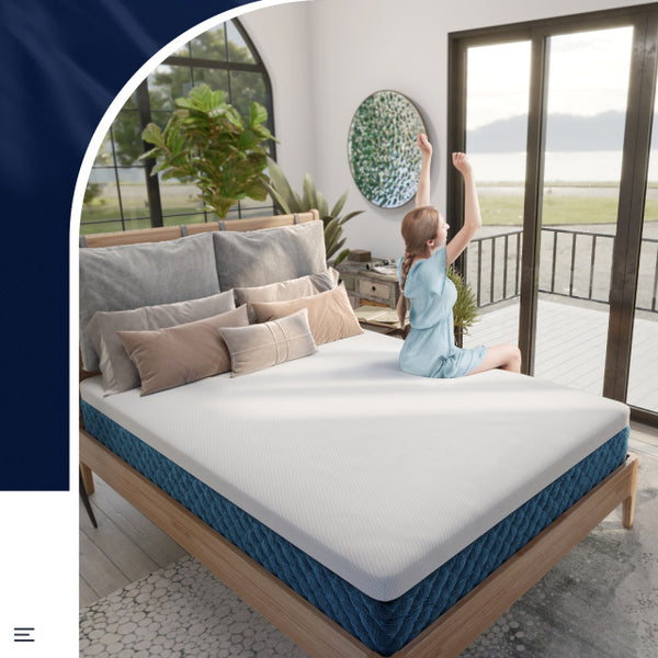 Matelas en mousse à mémoire avec housse en tissu jacquard