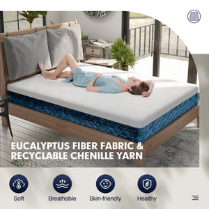 Matelas en mousse à mémoire avec housse en tissu jacquard