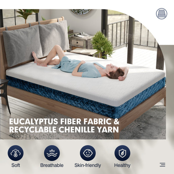 Matelas en mousse à mémoire avec housse en tissu jacquard