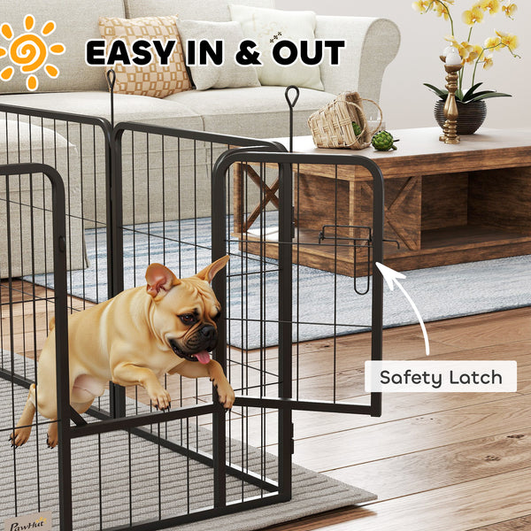 8-Panel Dog Playpen with Gate and Strap