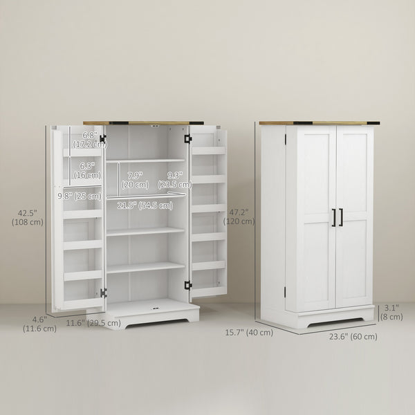 Meuble de rangement de style campagnard, blanc crème