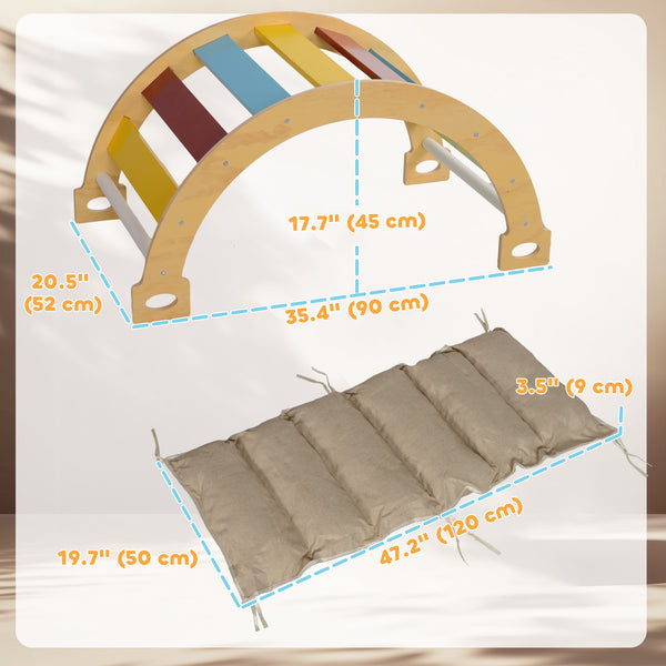 Jouet d'escalade en bois 3 en 1 avec coussin