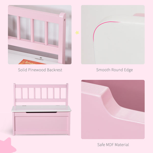 2 in 1 Children's Toy Storage Box, Pink