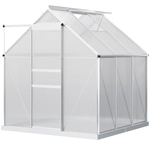 Indoor greenhouse with ventilation, sliding door and gutter
