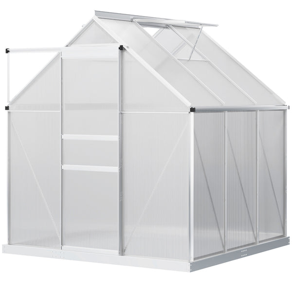Indoor greenhouse with ventilation, sliding door and gutter