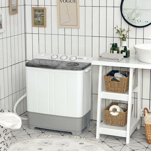 Machine à laver portable 2 en 1 d'une capacité de 22 lb avec contrôle de la minuterie - Bleu
