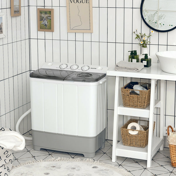 Machine à laver portable 2 en 1 d'une capacité de 22 lb avec contrôle de la minuterie - Bleu
