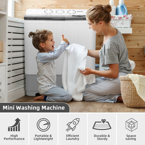 Machine à laver portable 2 en 1 d'une capacité de 22 lb avec contrôle de la minuterie - Bleu
