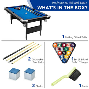 6-foot Folding Pool Table - Blue