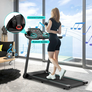 Tapis de course électrique 2 25 CV avec haut-parleur et contrôle par application - Bleu