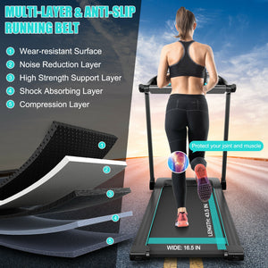 Tapis de course électrique 2 25 CV avec haut-parleur et contrôle par application - Bleu