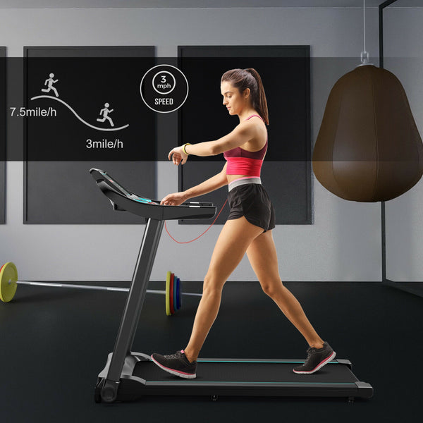 Tapis de course électrique 2 25 CV avec haut-parleur et contrôle par application - Bleu