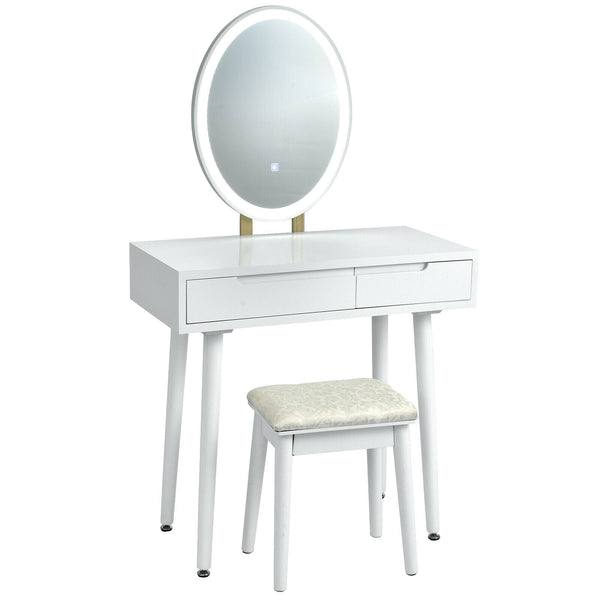 Coiffeuse de maquillage à écran tactile - Blanc