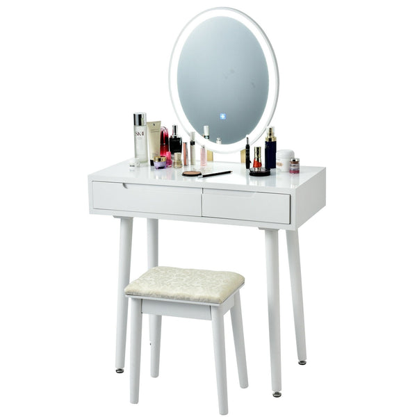Coiffeuse de maquillage à écran tactile - Blanc