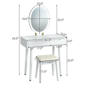 Coiffeuse de maquillage à écran tactile - Blanc