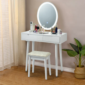 Coiffeuse de maquillage à écran tactile - Blanc