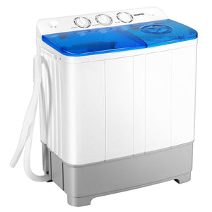 Machine à laver portable 2 en 1 d'une capacité de 22 lb avec contrôle de la minuterie - Bleu