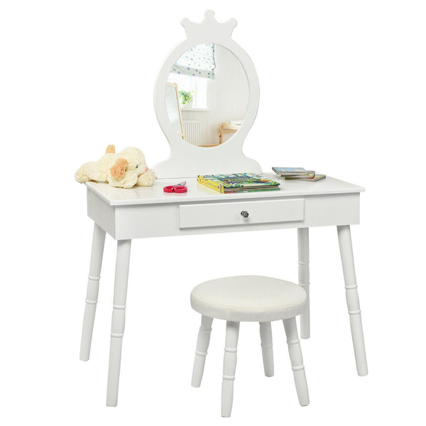 Children's vanity table and chair set makeup stool
