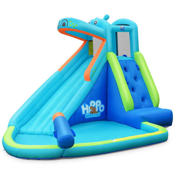 Piscine d'eau gonflable avec éclaboussure et toboggan sans ventilateur