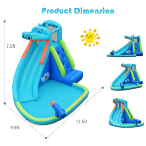 Piscine d'eau gonflable avec éclaboussure et toboggan sans ventilateur