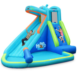 Piscine d'eau gonflable avec éclaboussure et toboggan sans ventilateur