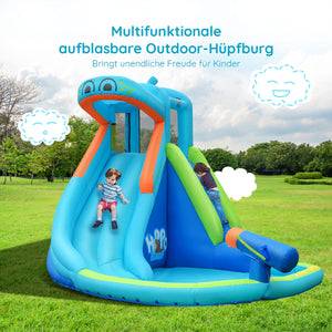 Piscine d'eau gonflable avec éclaboussure et toboggan sans ventilateur