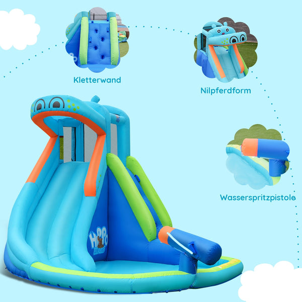 Piscine d'eau gonflable avec éclaboussure et toboggan sans ventilateur