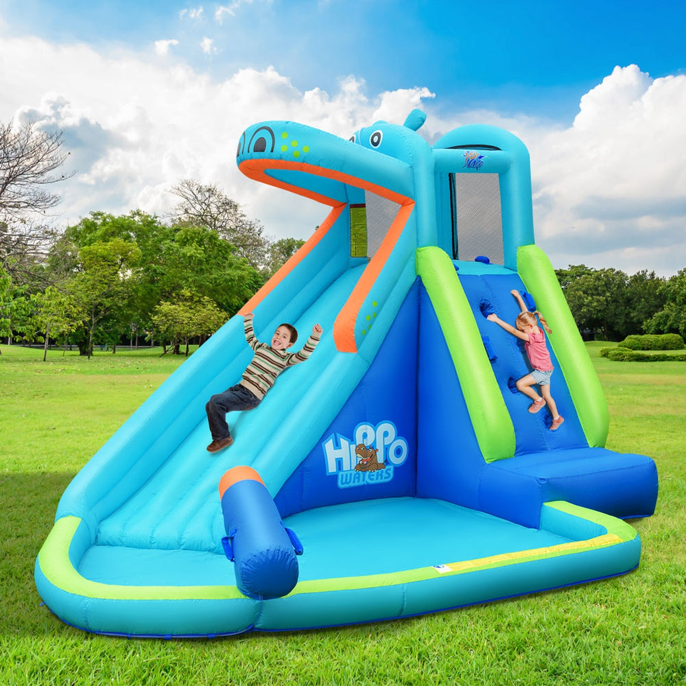 Piscine d'eau gonflable avec éclaboussure et toboggan sans ventilateur
