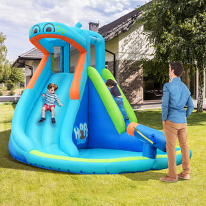 Piscine d'eau gonflable avec éclaboussure et toboggan sans ventilateur
