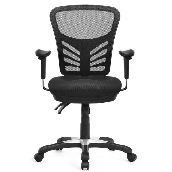Chaise de bureau ergonomique en maille avec dossier réglable en hauteur et accoudoirs