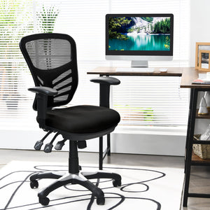 Chaise de bureau ergonomique en maille avec dossier réglable en hauteur et accoudoirs