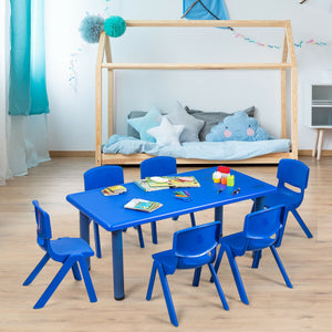 Table d'apprentissage et de jeu rectangulaire en plastique pour enfants