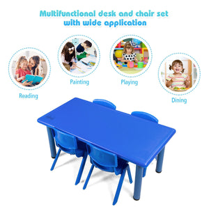 Table d'apprentissage et de jeu rectangulaire en plastique pour enfants
