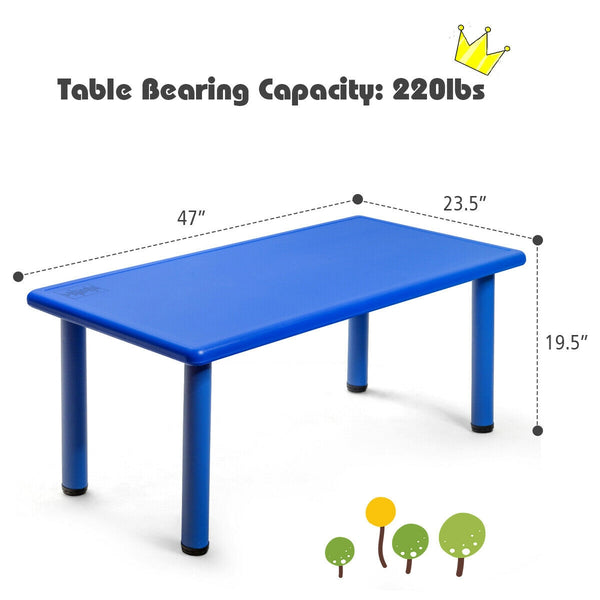 Table d'apprentissage et de jeu rectangulaire en plastique pour enfants