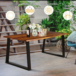 Rectangular acacia wood dining table 